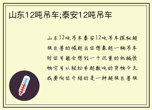 山东12吨吊车;泰安12吨吊车
